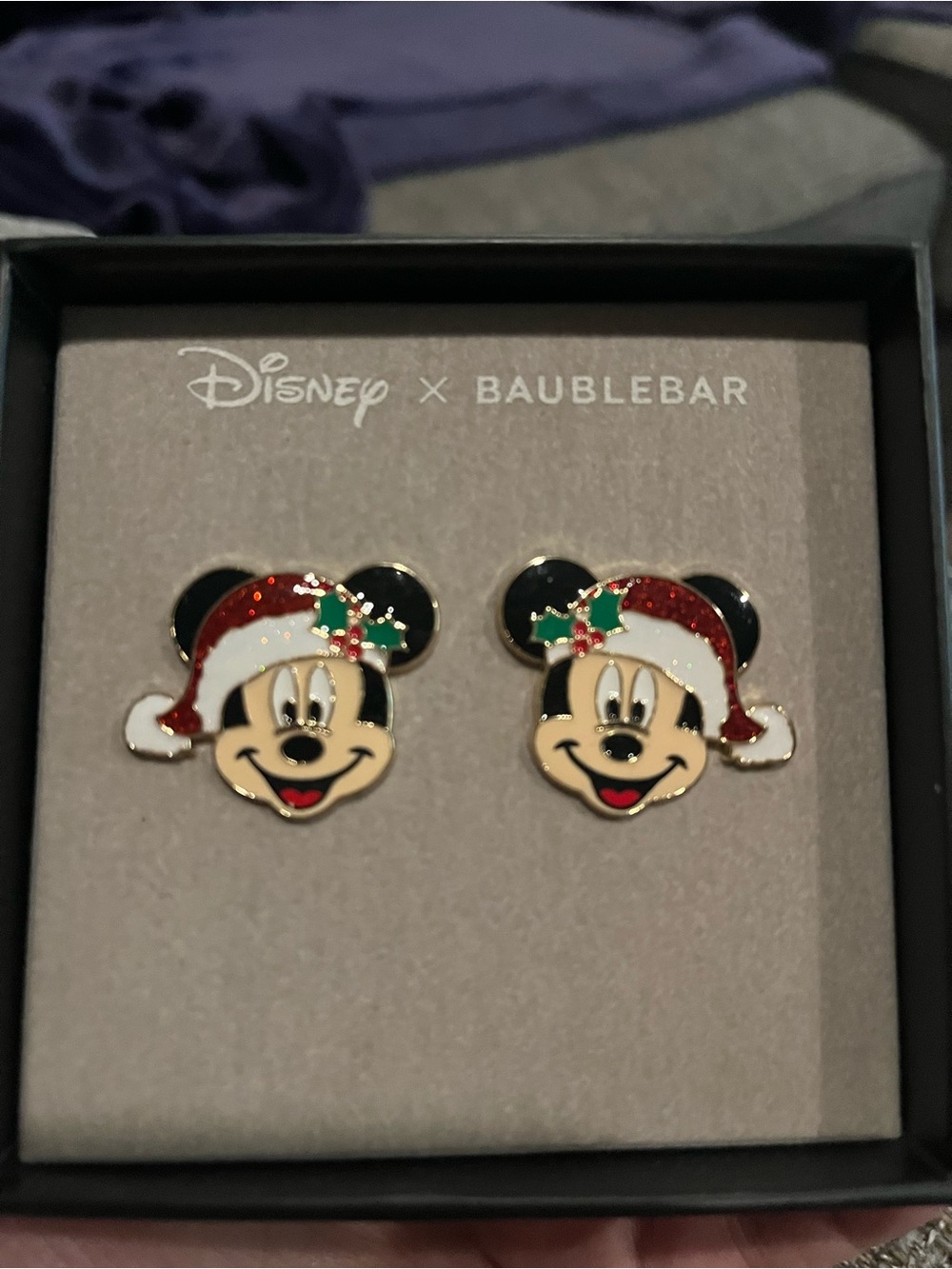 New BaubleBar Disney Mickey Mouse Holiday Stud Earrings